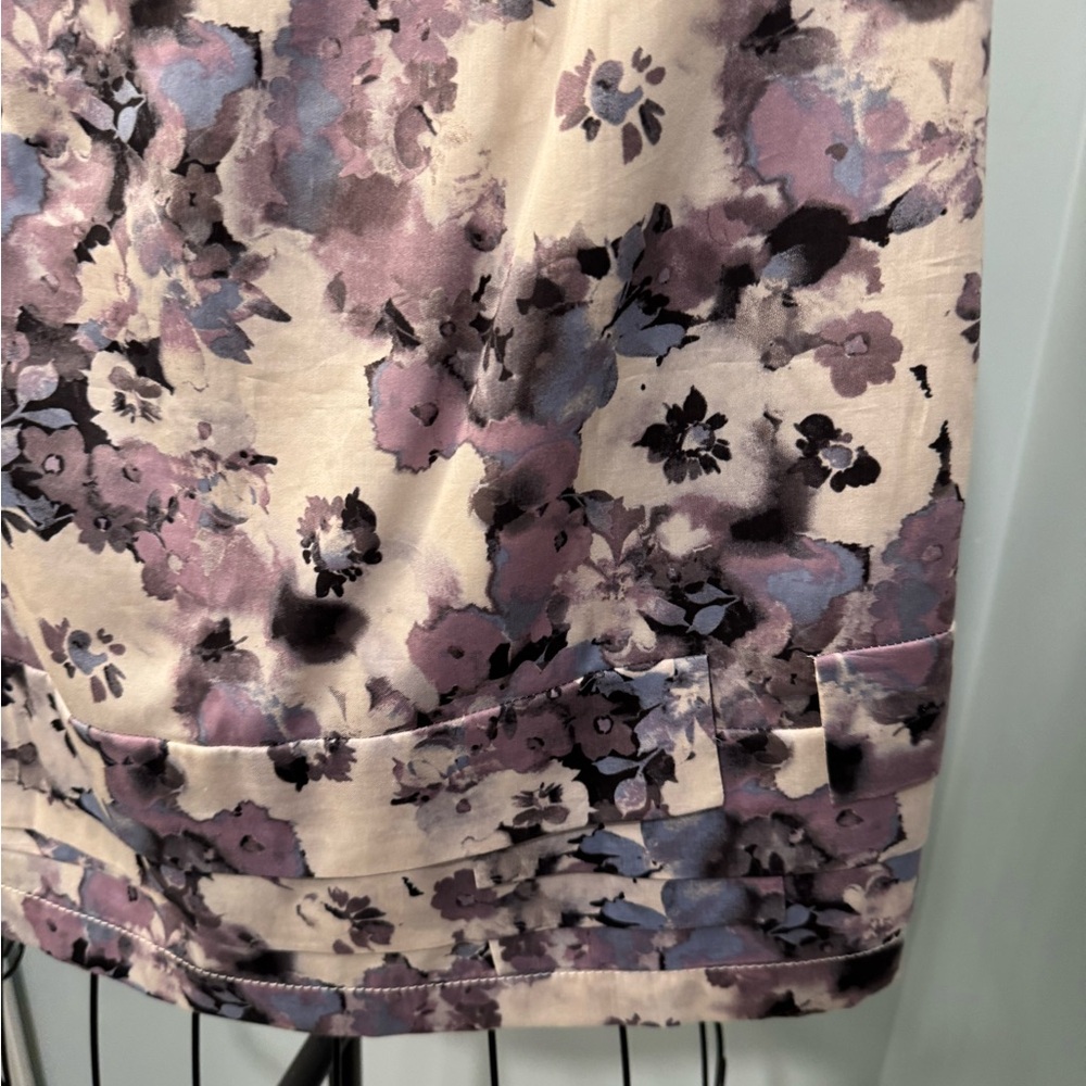New Ann Taylor Loft Cream Purple Floral Women’s Misses Mini Skirt Size 0 - Picture 6 of 10